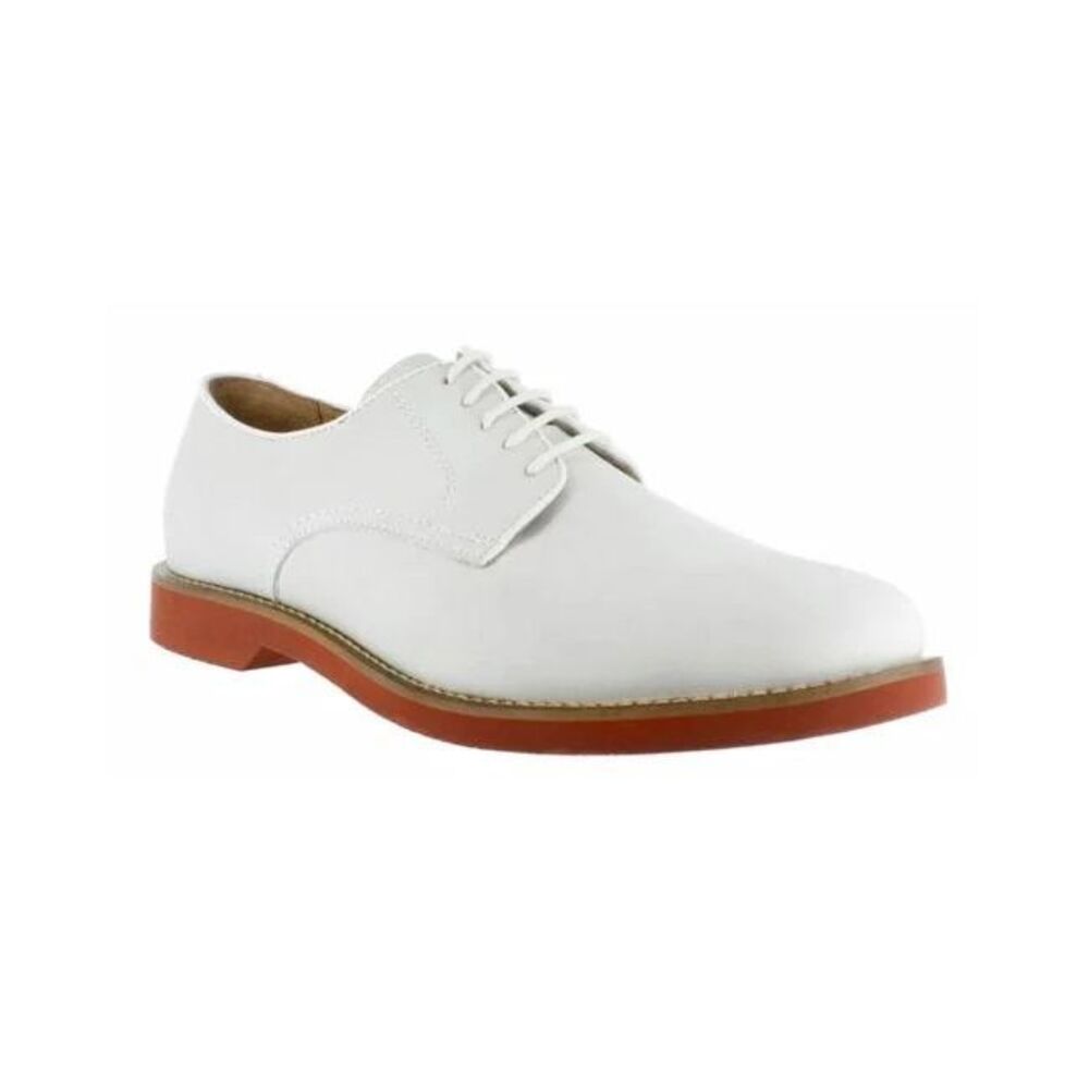 G. H. Bass Mens White Leather Brockton Lace-up Oxford Shoes Size 8.5D